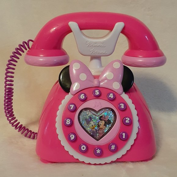 Disney Minnie Mouse Pink Telephone 7" Happy Helpers Talking Phone - Picture 1 of 5